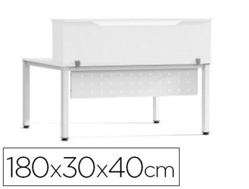 Apoio de secretaria rocada valido para mesas work metal executive 180x30x40 cm acabamento aw04 branco/branco , Rocada , 150677 , 8427951501851